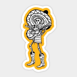 Day of The Dead Mariachi Band Member Skeleton Sticker